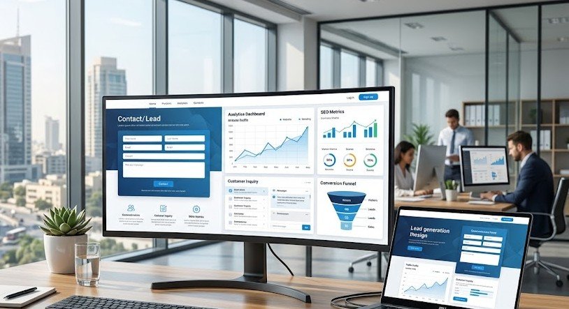 Professional business website generating leads through responsive web design and SEO optimization